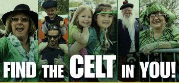 People wearing green with text saying "Find the CELT in you!"